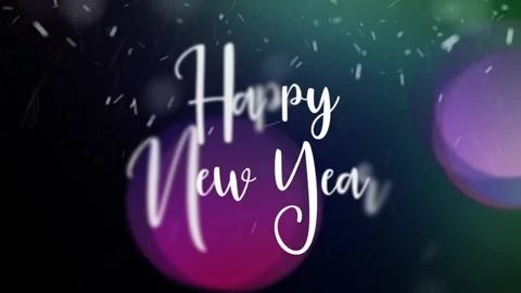 Set of 3 Animated New Year Title Messages on Snowy Bokeh Particle Background Stock Footage 143699140