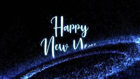 Set of 3 Animated New Year Title Messages Revealed by Glitter Particles Stock Footage 143699142