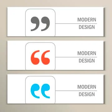 Set of 3 banners with quote text bubble Illustrazione stock