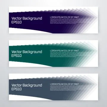 Set of 3 blue vector web banners Stock Illustration