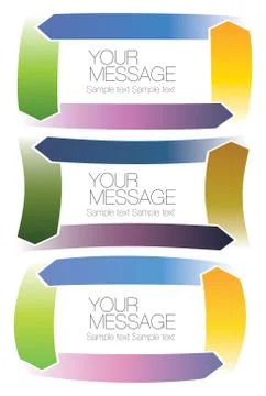 Set of 3 Colorful Frames with Bold Arrows Stockillustratie