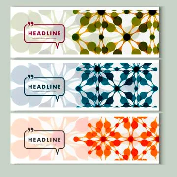 Set of 3 covers with abstract patterns Stock Illustration