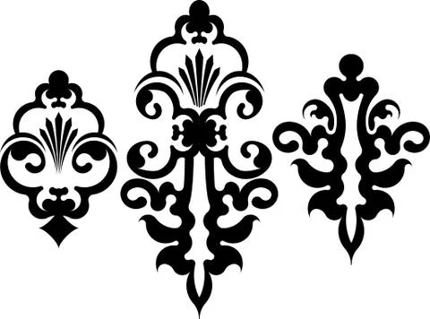 Set of 3 decorative elements Illustrazione stock