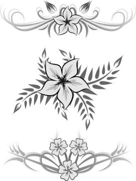 Set of 3 decorative elements Stock Illustration