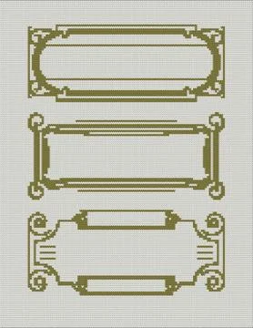 Set of 3 decorative knitting frames for text, names or etc. Sweater design... Stockillustratie