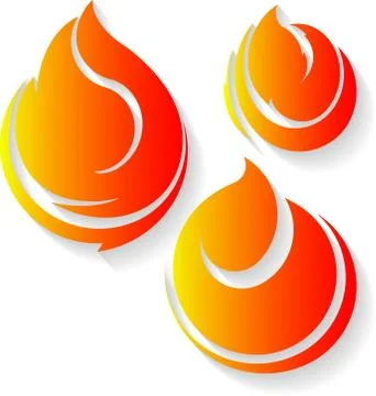 Set of 3 fires with shadow 스톡 일러스트