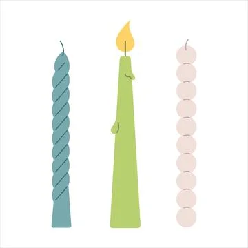 Set of 3 long candles Stock Illustration
