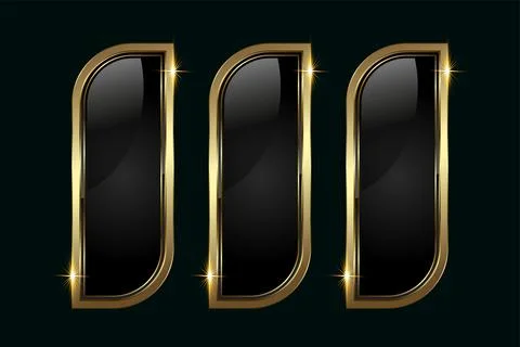 Set of 3 Luxury button in vector, illustration, three Modern materical prem.. Stock Illustration