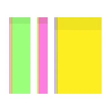 Set of 3 multi colored office reminder paper stickers in different widths in Stock Illustration