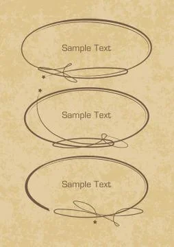 Set of 3 oval frames Illustrazione stock