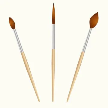Set of 3 paint brushes Stock Illustration