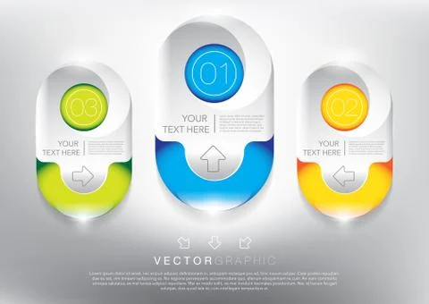 Set of 3 round vector banners. Stock Illustration