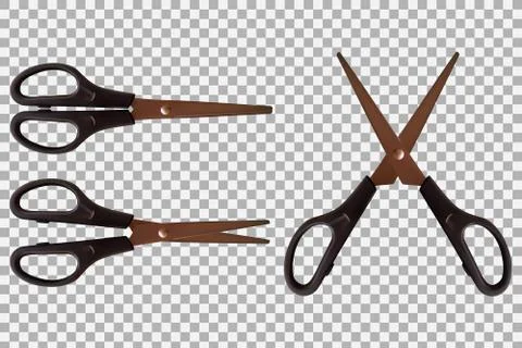 Set of 3 scissors. Realistic vector illustration Stock Illustration
