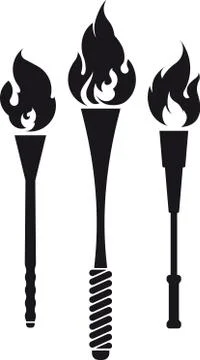 Set of 3 torches Ilustración de archivo