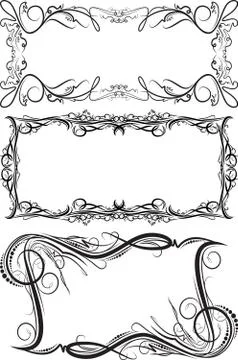 Set of 3 vector frames Illustrazione stock