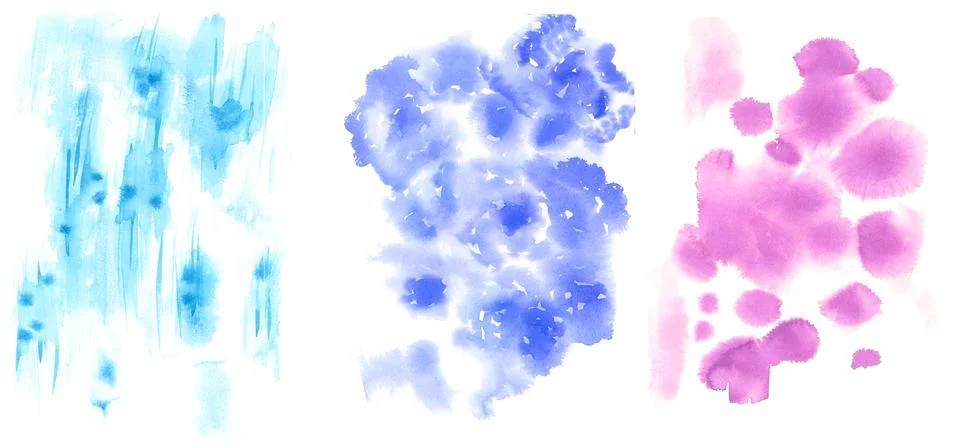 Set 3 watercolor rectangle, backgrounds or banners Stock Illustration