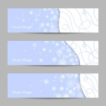 Set of 3 winter banners Stock Illustration