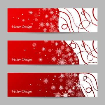 Set of 3 winter banners Stock Illustration