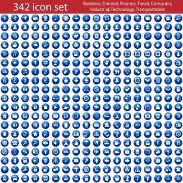 Set of 342 different icons Stock Illustration