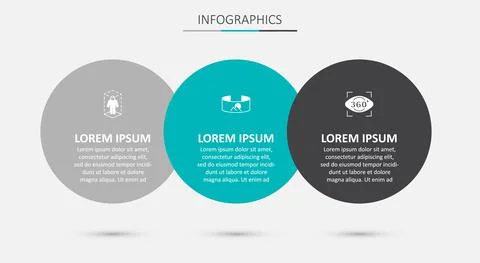 Set 360 degree view, 3d modeling and . Business infographic template. Vector Illustrazione stock