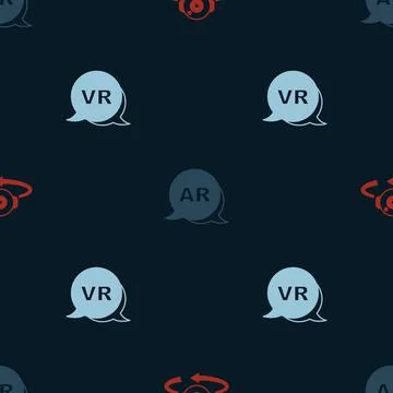 Set 360 degree view, Augmented reality AR and Virtual on seamless pattern イラスト素材