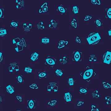 Set 360 degree view, Big brother electronic eye, and on seamless pattern. Vector イラスト素材