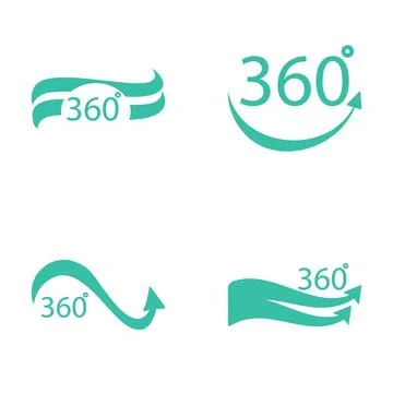 Set of 360 degree view virtual reality icons Stock Illustration