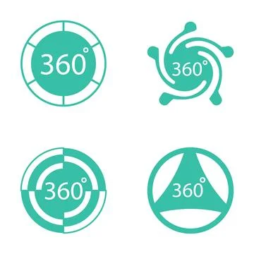 Set of 360 degree virtual reality user interface icons Illustrazione stock