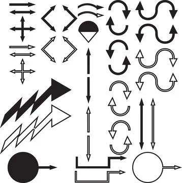 Set Of 37 Arrows Vector Format High Quality For Your Presentation Illustrazione stock