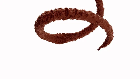 Set of 3d animation brown or dark flowing stream liquid coffee, chocolate Stock Footage 271379760