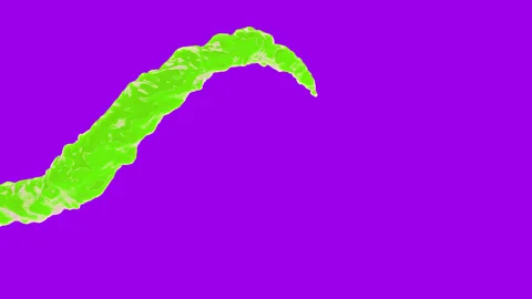 Set of 3d animation green flowing stream liquid paint or juice Stock Footage 271380108