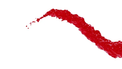 Set of 3d animation red flowing stream liquid wine, blood, juice or paint Stock Footage 271380665
