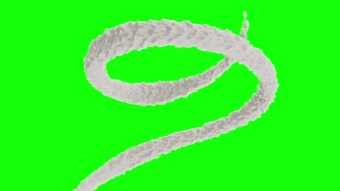 Set of 3d animation white flowing stream liquid milk or paint Stock-Footage 273702299