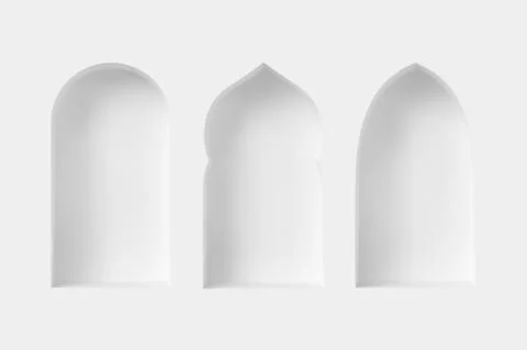 Set of 3d Arabic style windows. Stock Illustration
