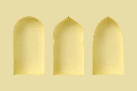 Set of 3d Arabic style windows. Illustrazione stock