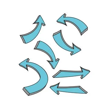 Set of 3d arrow vector illustration design Illustrazione stock