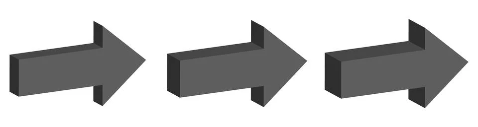 Set of 3D Arrows. Vector illustration. Stock Illustration