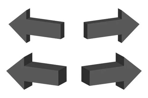 Set of 3D Arrows. Vector illustration. Stock Illustration
