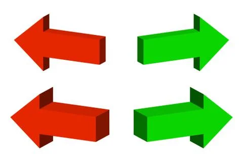 Set of 3D Arrows. Vector illustration. Stock Illustration