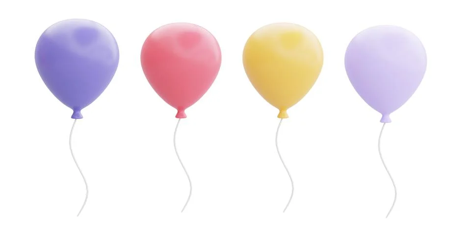 Set of 3d balloon floating isolated on white background, Great discount and s Stock Illustration
