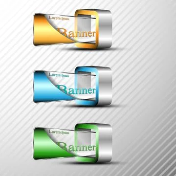 Set of 3d banners template. Illustrazione stock