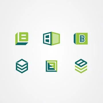 Set of 3d box icon logo vector Stock Illustration