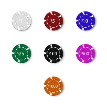 Set of 3D casino chips, vector illustration. イラスト素材