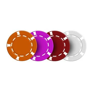 Set of 3D casino chips, vector illustration. Stockillustratie