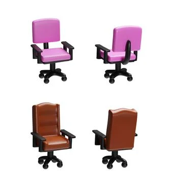 A set of 3d chairs for games and work on a white backgroun Stock Illustration