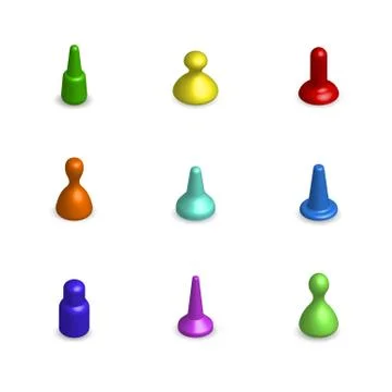Set of 3D chips for board games, vector illustration. イラスト素材