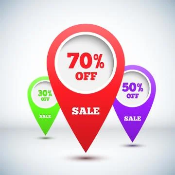 Set of 3D Colorful Map Markers Illustrazione stock