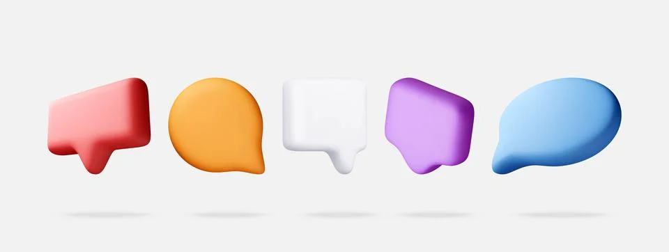 Set of 3d colorful speech bubble icons イラスト素材