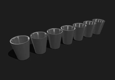 Set of 3d Cups Stock Illustration