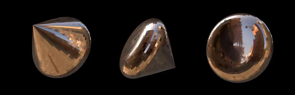 Set 3D figure. 3D render of abstract shapes, Abstract Bronze figures. golden Stock Illustration